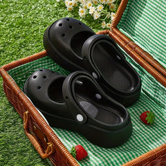 Women's Hollow Out Clogs Breathable Closed Toe Slip On Shoes