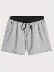 Solid Men's Shorts Summer Drawstring Casual Outdoor Sports Loose Shorts