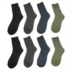 Boys Casual Thickened Crew Socks for Autumn Winter, 8 Pairs