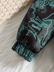 Boys Dino Camo Fleece Zip Hoodie Jacket