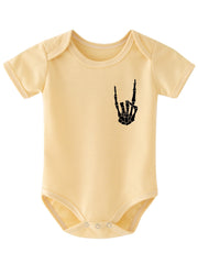 Funny Skull Hand Baby Romper Short Sleeve Bodysuit