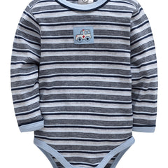 Baby Boy's Striped Romper Long Sleeve Sports Romper