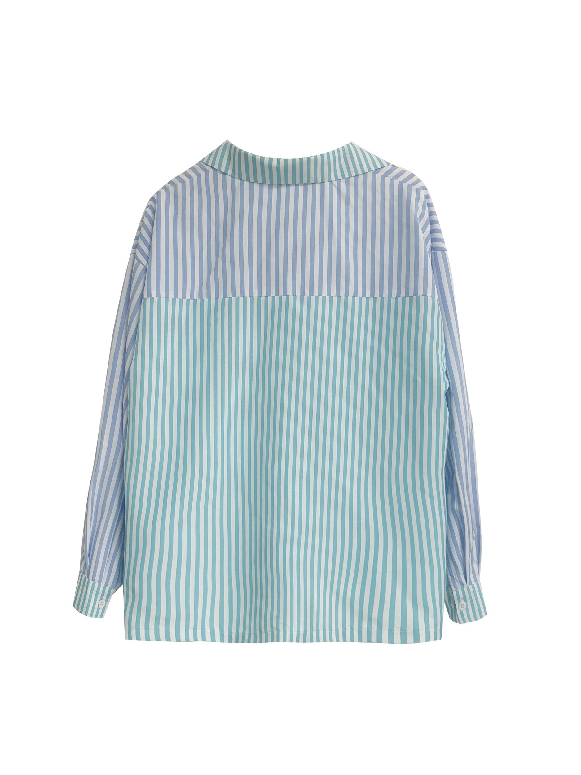 Stripe Print Shirt & Drawstring Shorts Set