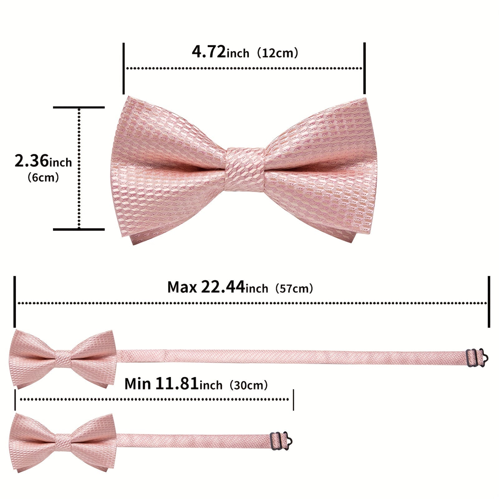 DiBanGu Silk Bow Tie Set with Pocket Square, Lapel Pin & Cufflinks
