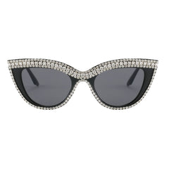 Boho Cat Eye Sunglasses with Rhinestones for Women