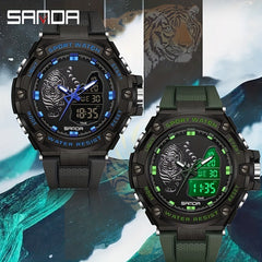 SANDA Waterproof Men Watch Night Glow Diving Watch