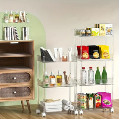 Acrylic Snack Trolley Dorm Bookshelf Bathroom Storage Rack