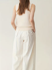 V Neck Sweater Vest Women's Basic Knitted Sleeveless Top