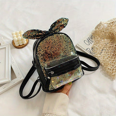 Sequin Princess Backpack with Bow Decoration