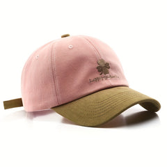 Lucky Clover Embroidery Baseball Cap Cotton Block Casual Dad Hats Packable