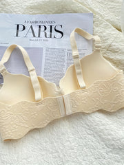 Jacquard Push Up Bra with Scallop Trim