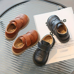 Vintage Solid Loafer Shoes For Boys Breathable Non slip Walking Shoes