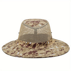 Summer Casual Camouflage Hollow Belt Rope Sunscreen Large Eaves Sun Hat