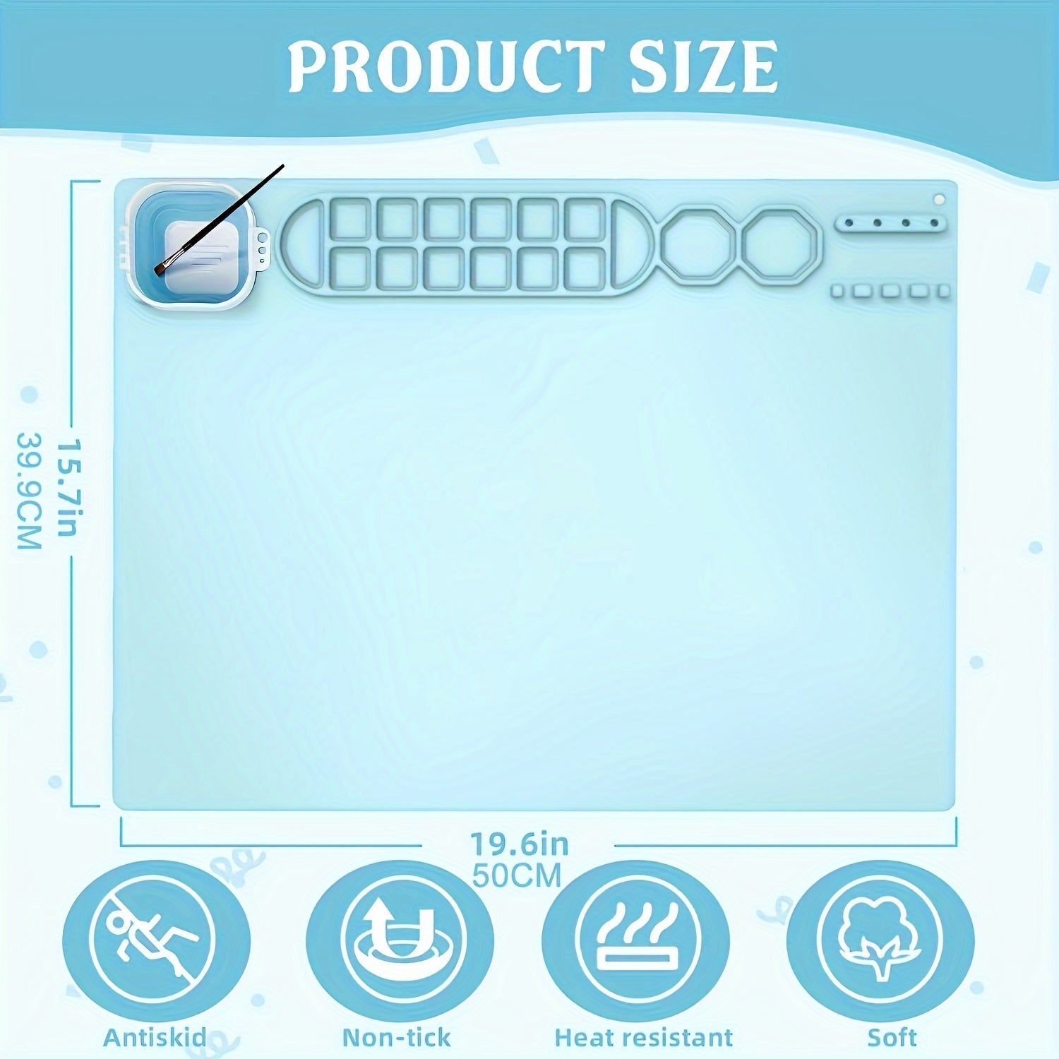 Large Non-Slip Silicone Craft Mat 49.78x39.88 cm