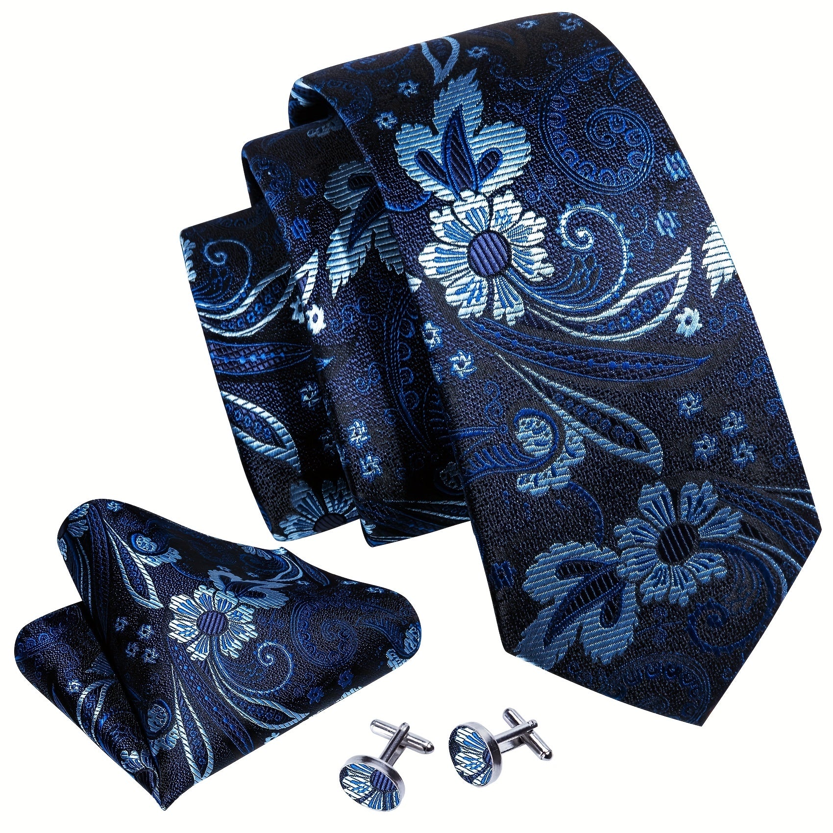 Men's Paisley Silk Tie Set for Formal Party
