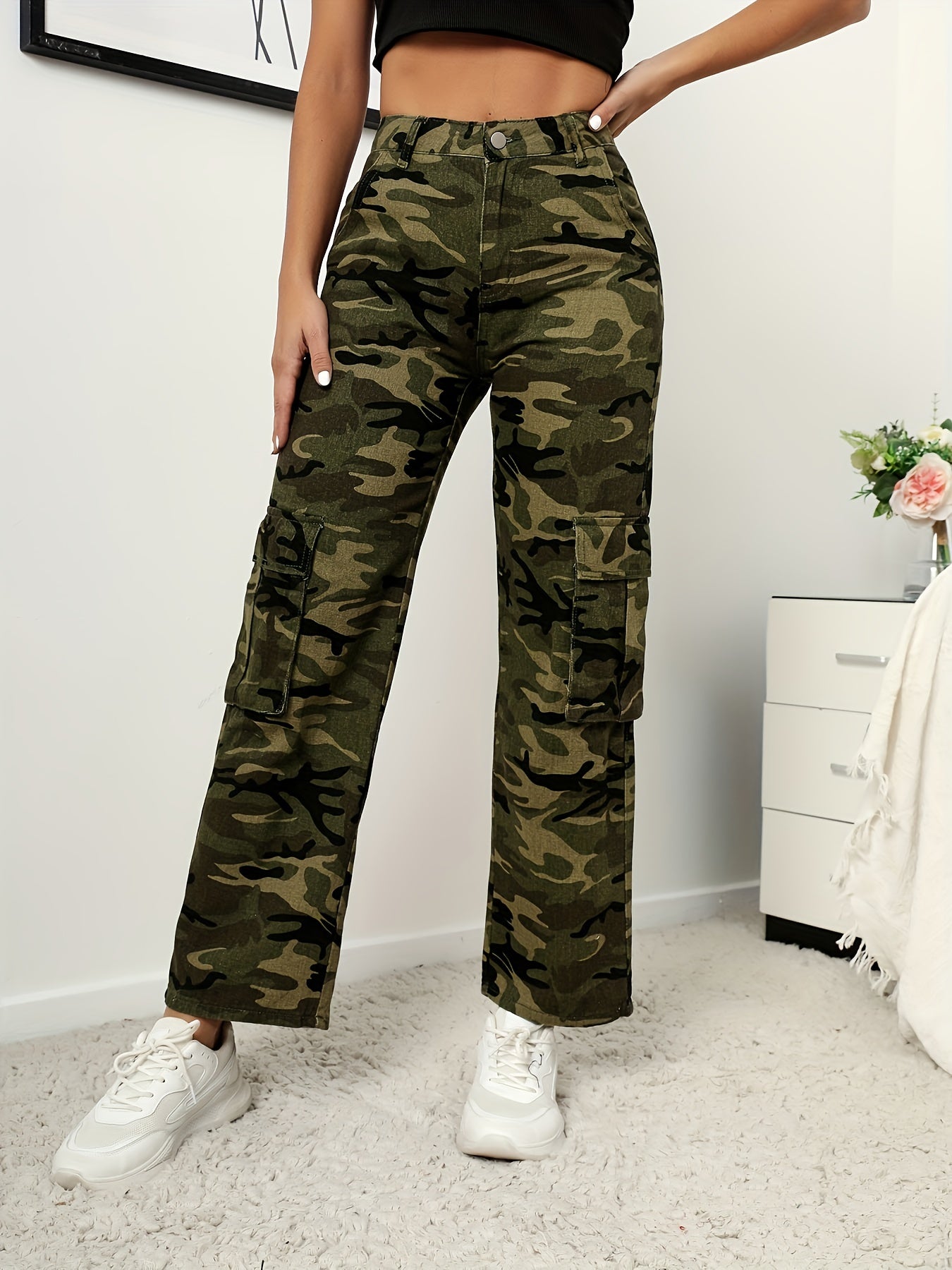 Y2K Camo Cargo Pants Vintage Style Women's Denim Jeans