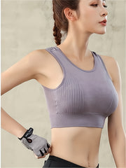 Breathable Sports Bra Beauty Back Wirefree Shockproof Running Bra
