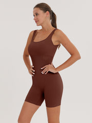 Yoga Rompers Square Neck Sleeveless Sport Romper Bodysuit