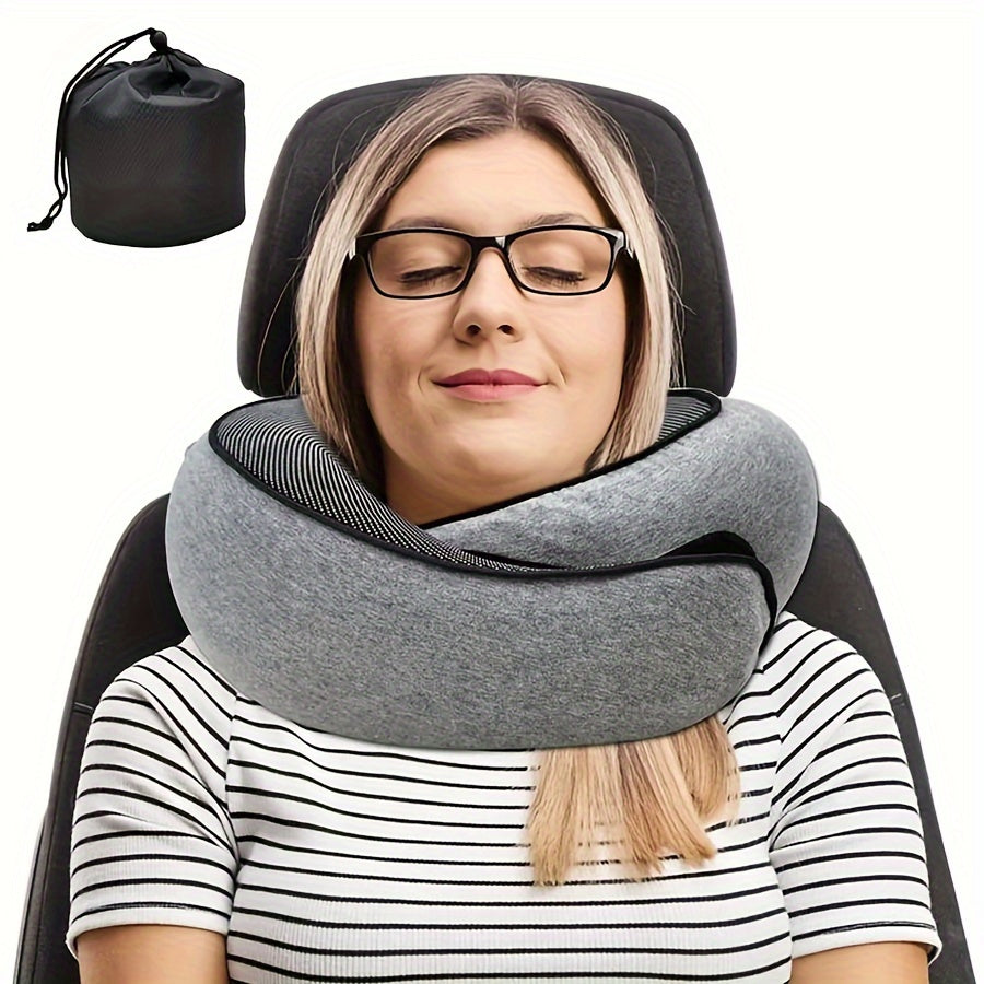 Memory Foam Travel Pillow Comfortable & Breathable Cover Machine Washable