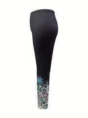 Women's Plus Floral Print High Rise Leggings