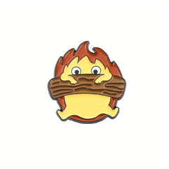Stickman Little Flame Brooch Pin for Kids