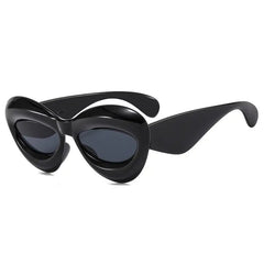 Cat Eye Sunglasses Acrylic Thick Frame Glasses Women Sun Protection Shield