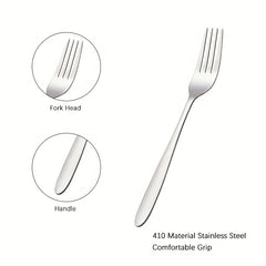 8pcs Dinner Forks Set Stainless Steel Mirror Polished Fruit Picks Steak Fork