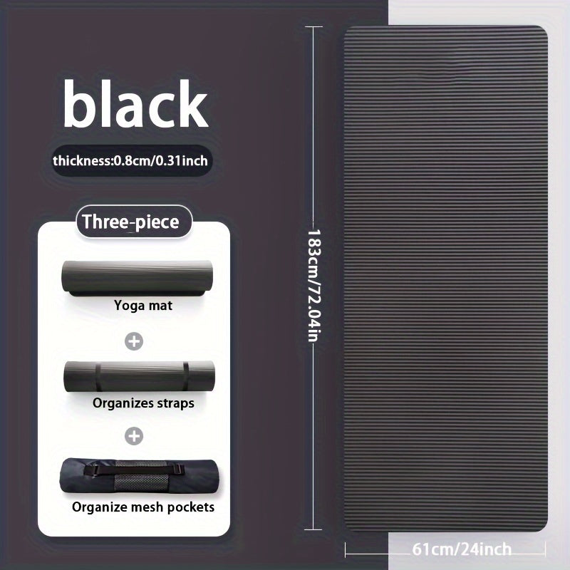 3pcs Non slip Yoga Mat Strap Bag Fitness Pilates Rope