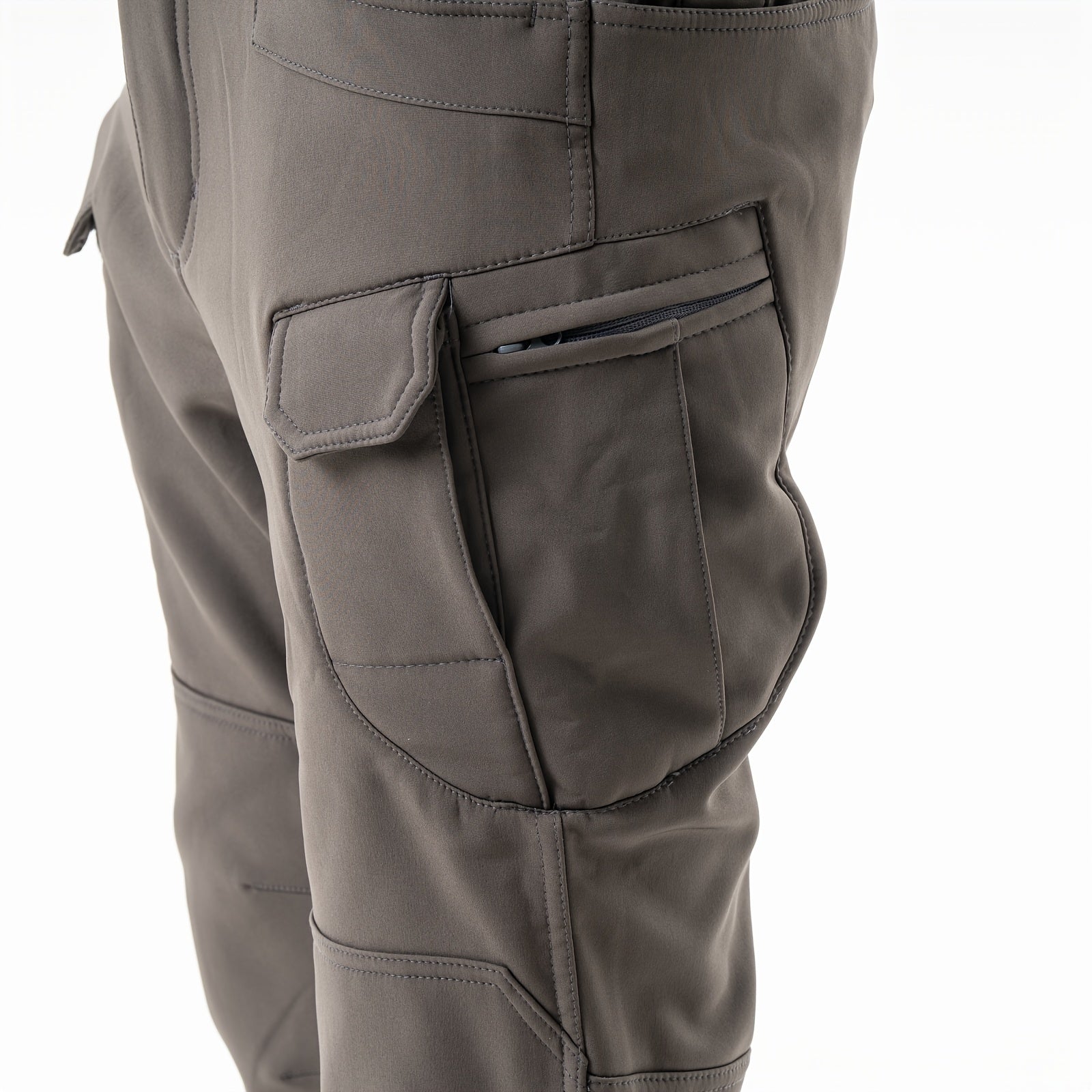 Men's Winter Work Trousers Plus Velvet Warm Cargo Pants