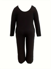 Casual Jumpsuit Solid Long Sleeve Wide Leg Jumpsuit With Pockets