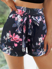 Floral Print Tie Waist Shorts for Women