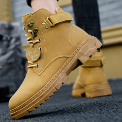 Men's Lace Up Pu Leather Boots Autumn & Winter