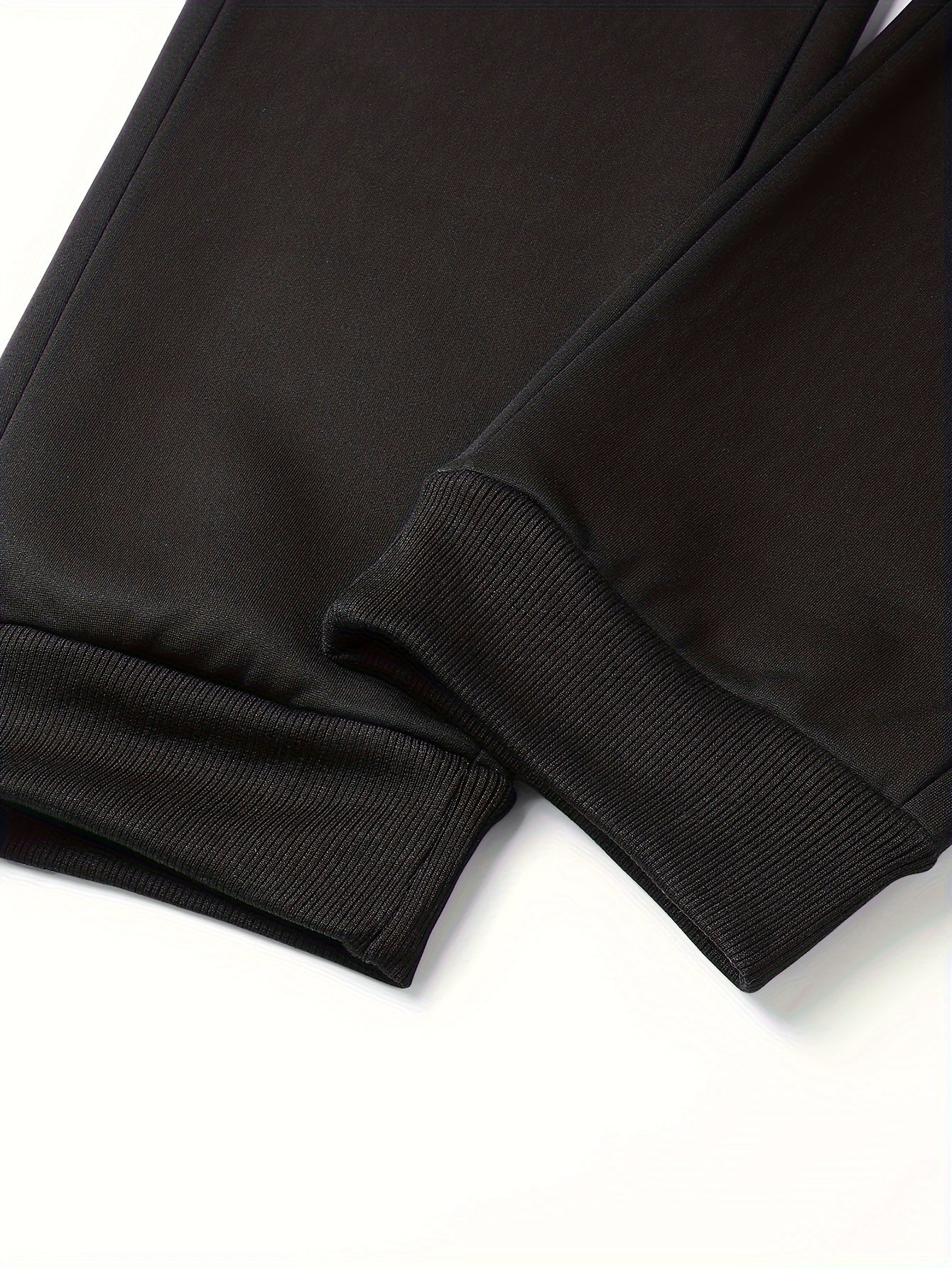 Leaf Print Men's Drawstring Fleece Sweatpants for Autumn Winter