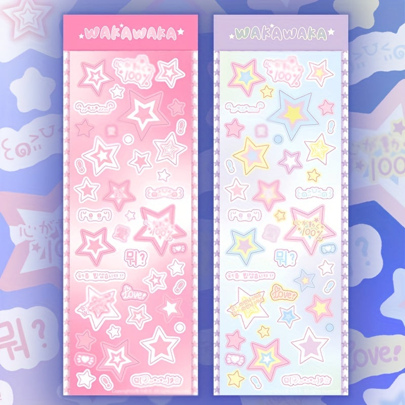 Ins Style Stickers with Shining Stars - 1 Sheet
