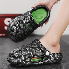 Women's Paisley Print Clogs Platform Slides