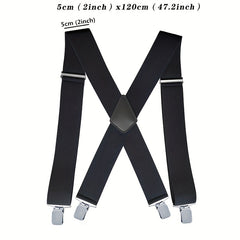 Men's Vintage Elastic Suspenders Braces X Shape Adjustable