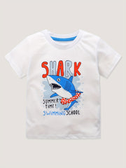 Boy's Shark Graphic Cotton T shirt 3D Print Breathable Tee For Summer