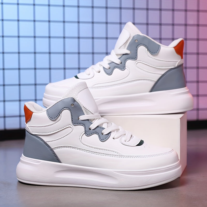 Women's Patchwork Thick Bottom Skate Shoes Waterproof Lace Up Travel Shoes