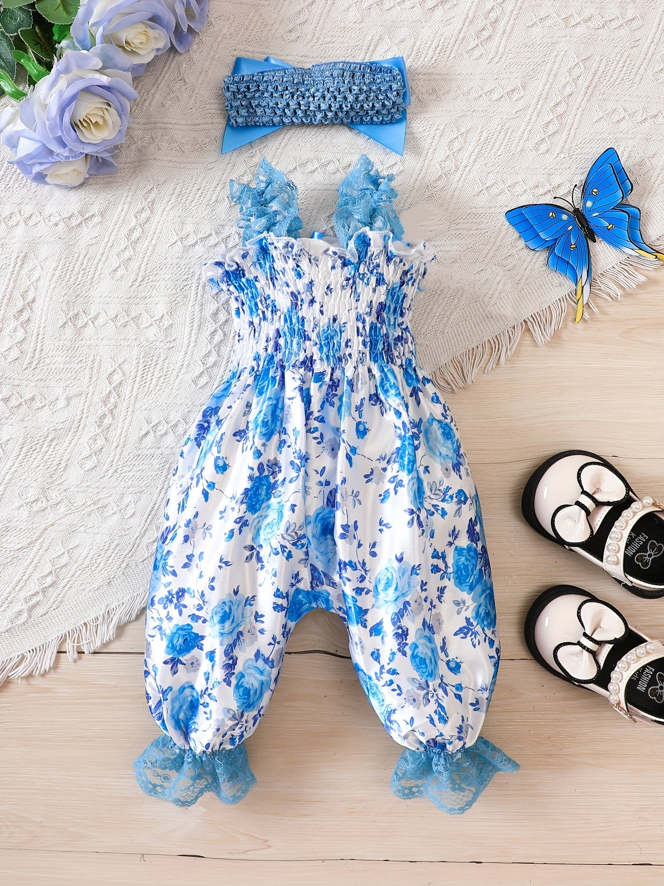 Floral Sleeveless Bodysuit Baby Girl Onesie