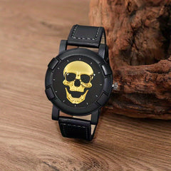 Hiphop Men's Watch Skull Pattern Quartz Wristwatch Set