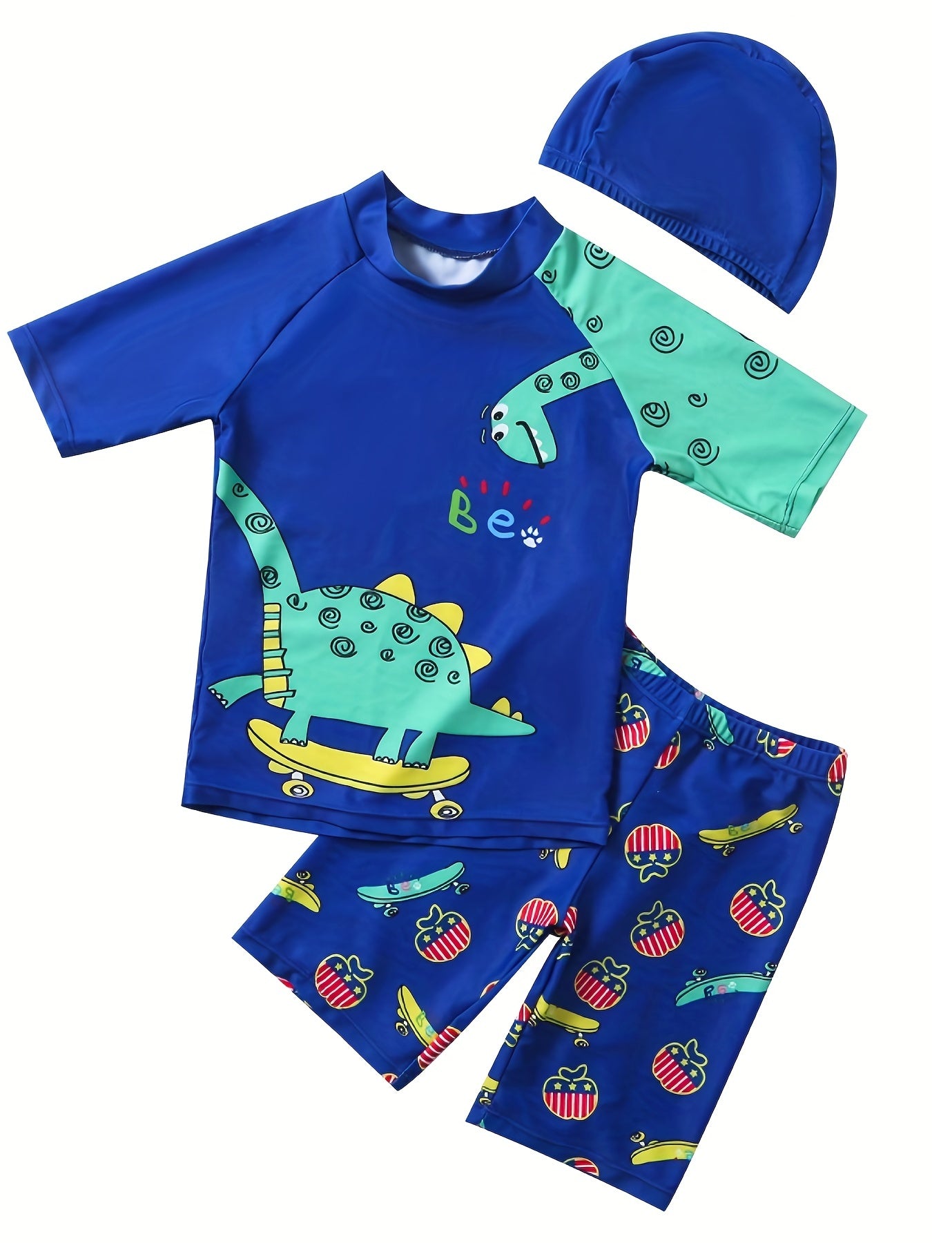 Boys Dinosaur T shirt & Shorts Set Swimsuit for Summer Holiday Party