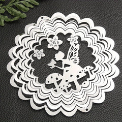 14 Wind Spinner Catcher 3D Rotating Stainless Steel Mirrored Patio Decor