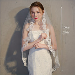 Lace Head Veil With Comb Ivory Veil Wedding Hair Accessories