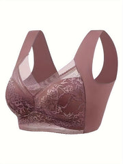 Lace Wireless Bra Full Coverage Comfy Breathable Women's Lingerie