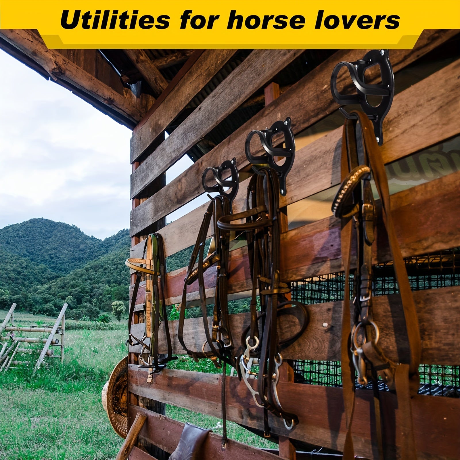 Wall Mount Horse Bridle Rack with Tubes and Screw