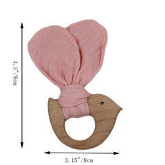 Baby Bird Rattle Crack Nursing Toy Beech Wood Teether