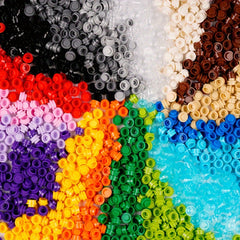 Bulk Building Blocks with Classic 1X1 Round Plates in Rainbow Colors