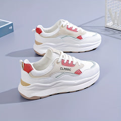Women's Lace-Up Non-Slip Running Shoes Soft Sole Sneakers