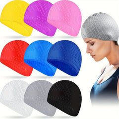 Waterproof Swim Caps for Adults Non Slip Plain Design