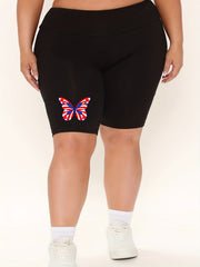 Butterfly Print High Rise Biker Shorts